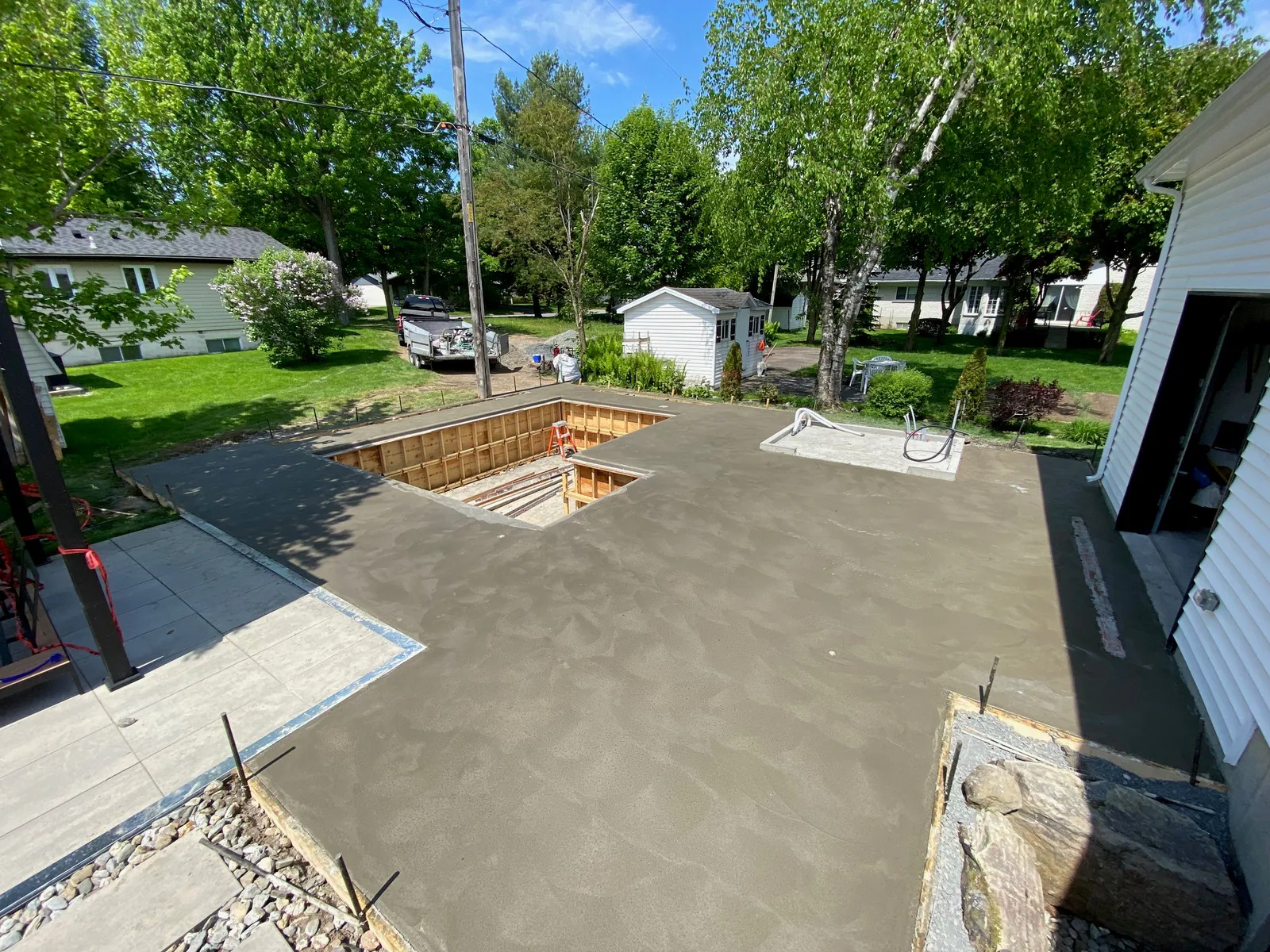 Piscine : coffrage et armature