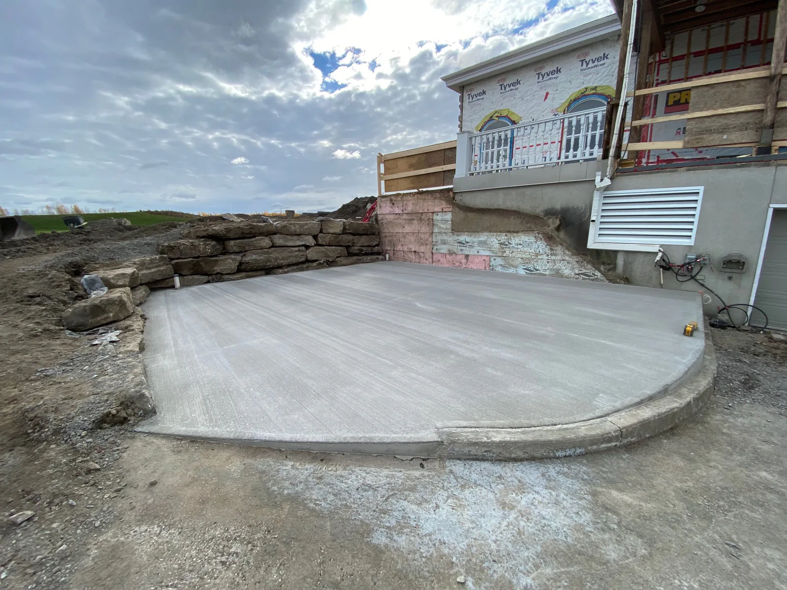 Dalle de béton arrondie
